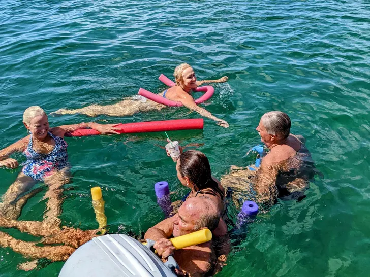 SARA Leopard 46 - guests using the water toys SARA Leopard 46 - guests using the water toys