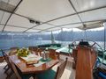DERIYA DENIZ Custom Gulet 23m - upper deck dining area and helm DERIYA DENIZ Custom Gulet 23m - upper deck dining area and helm