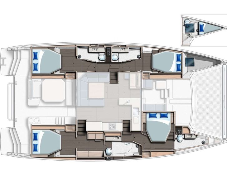 BOATOX Robertson and Caine Leopard 50 catamaran yacht layout