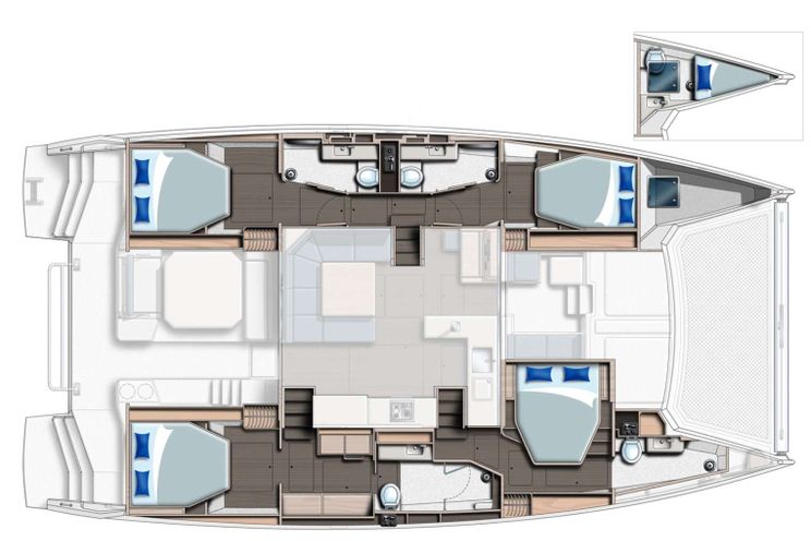 Layout for BOATOX Robertson and Caine Leopard 50 catamaran yacht layout