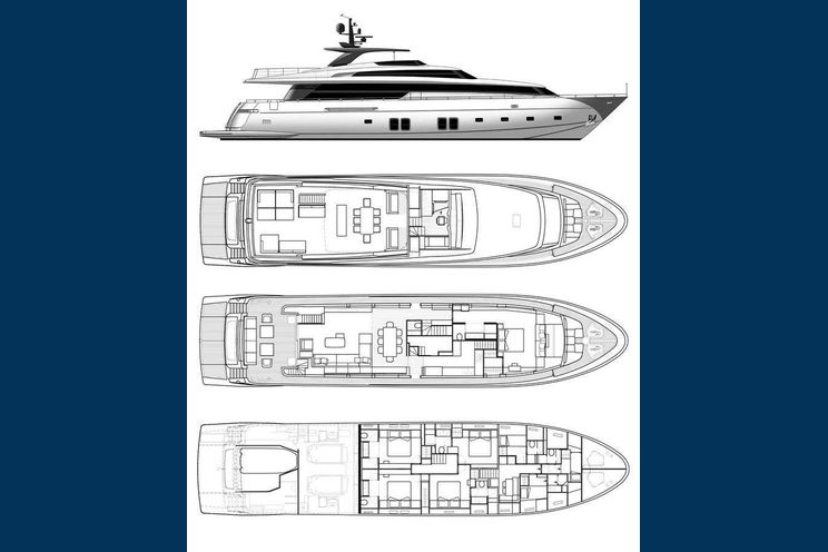Layout for GOLDEN YACHT Sanlorenzo SL104 motor yacht layout