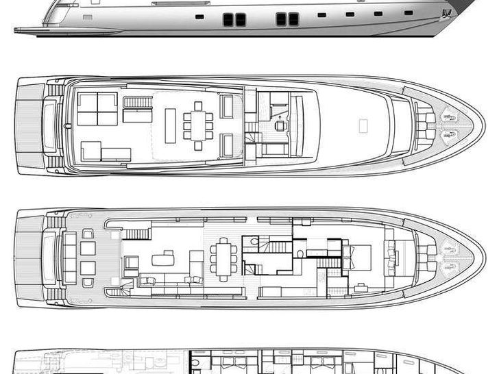 GOLDEN YACHT Sanlorenzo SL104 motor yacht layout
