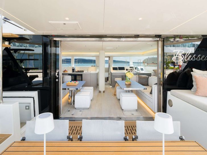 BLESSED Sunreef 50 - aft deck and saloon access BLESSED Sunreef 50 - aft deck and saloon access