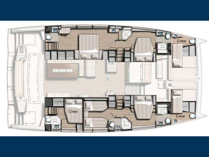 NONAME Bali 5.4 catamaran yacht layout