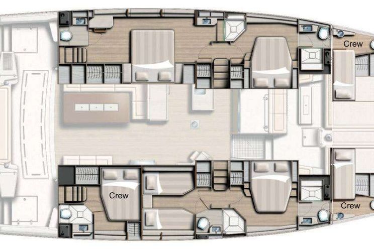 Layout for NONAME Bali 5.4 catamaran yacht layout