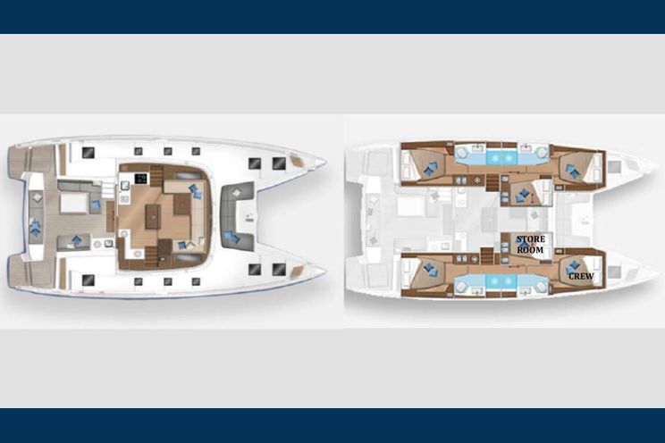 Layout for SWAN Lagoon 50 catamaran yacht layout