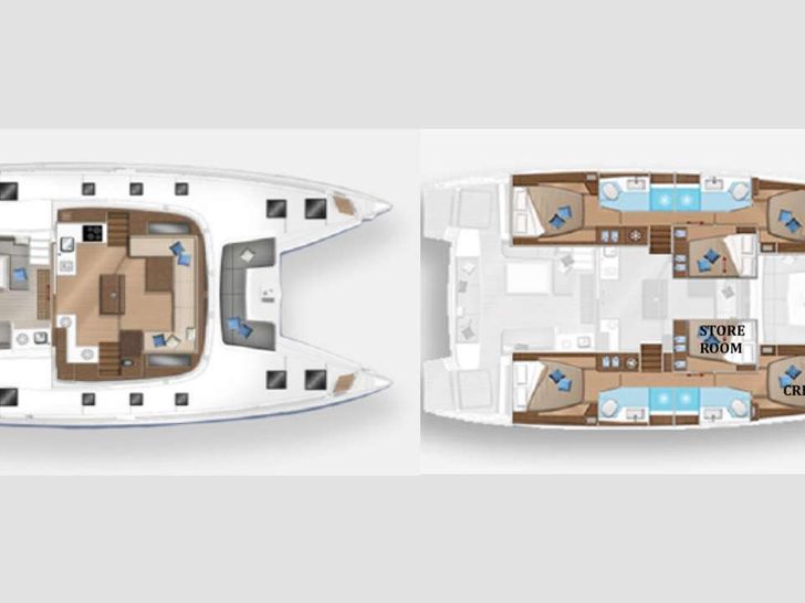 SWAN Lagoon 50 catamaran yacht layout