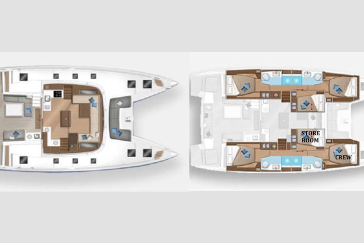 Layout for SWAN Lagoon 50 catamaran yacht layout