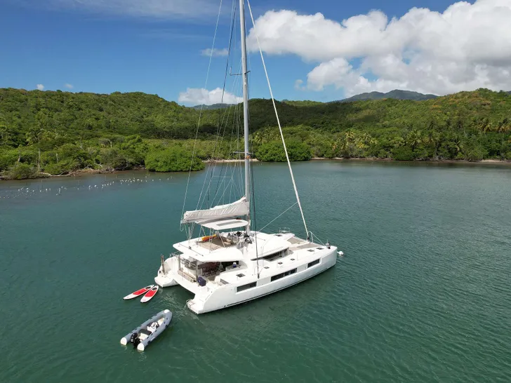 SWAN Lagoon 50 anchored near an island SWAN Lagoon 50 anchored near an island