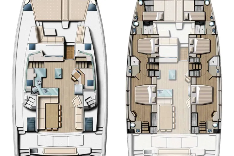 Layout for UMIKO Bali 5.4 - catamaran yacht layout