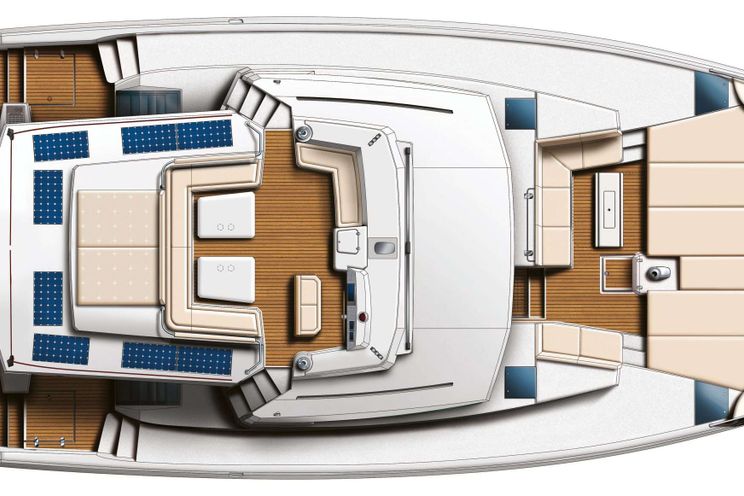Layout for UMIKO Bali 5.4 - catamaran yacht layout exterior