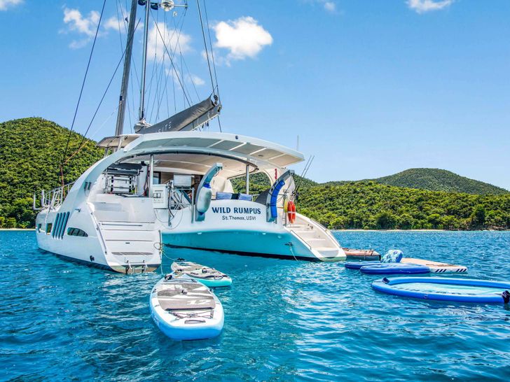 WILD RUMPUS Xquisite X5 anchored with water toys WILD RUMPUS Xquisite X5 anchored with water toys