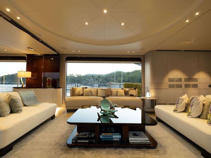 LOVE T Azimut Grande 35m - main saloon lounge LOVE T Azimut Grande 35m - main saloon lounge