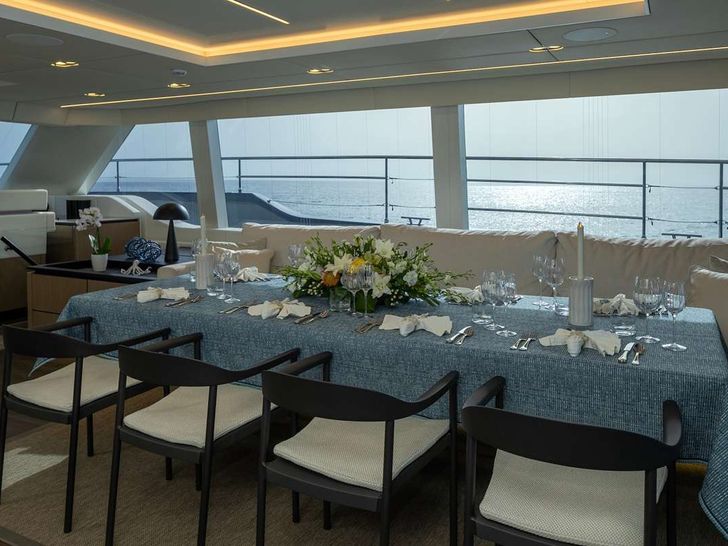BLESSED Sunreef 80 Power - indoor dining area BLESSED Sunreef 80 Power - indoor dining area