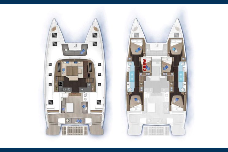 Layout for BABALU Lagoon 51 - catamaran yacht layout