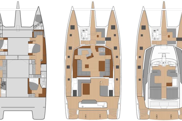Layout for LIQUID SKY Fountaine Pajot Alegria 67 - layout