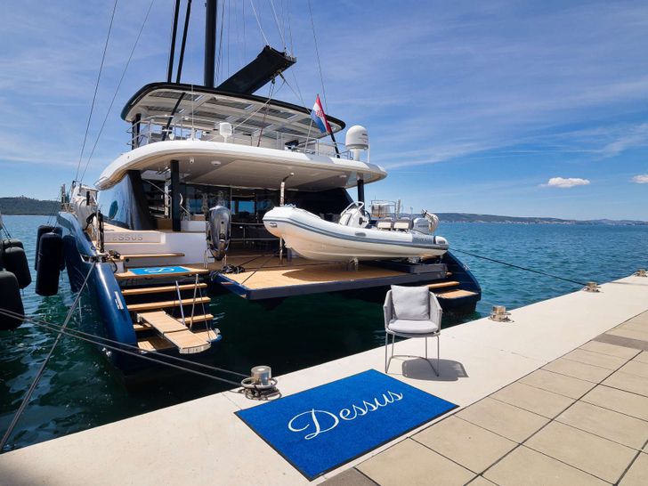 DESSUS Sunreef 60 - docked aft shot DESSUS Sunreef 60 - docked aft shot