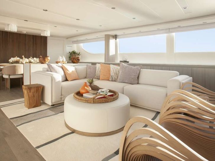 DADDY Sanlorenzo SL108 saloon seating area DADDY Sanlorenzo SL108 saloon seating area