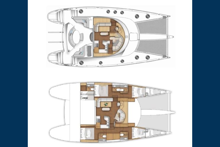 Layout for ZORBA CAT Fountaine Pajot Eleuthera 60 catamaran yacht layout