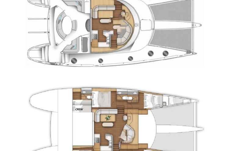 Layout for ZORBA CAT Fountaine Pajot Eleuthera 60 catamaran yacht layout