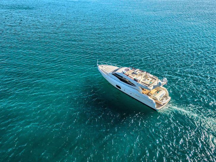 KIMON Ferretti 620 - aerial shot cruising KIMON Ferretti 620 - aerial shot cruising