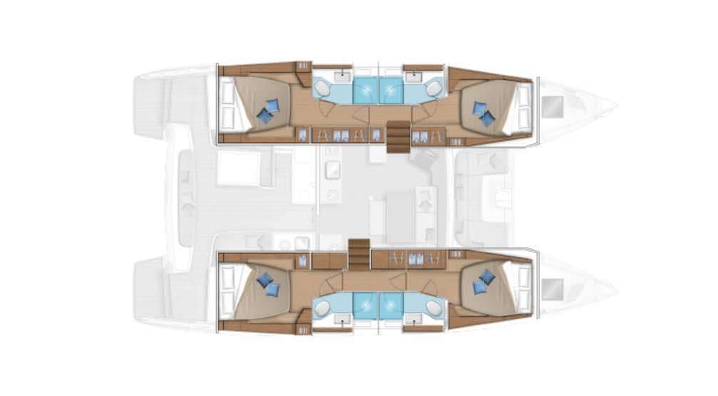 YOFF Lagoon 46 - cabin layout