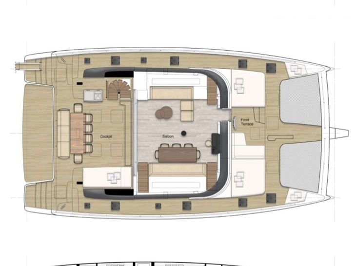 MR SI Sunreef 60 - main deck layout MR SI Sunreef 60 - main deck layout