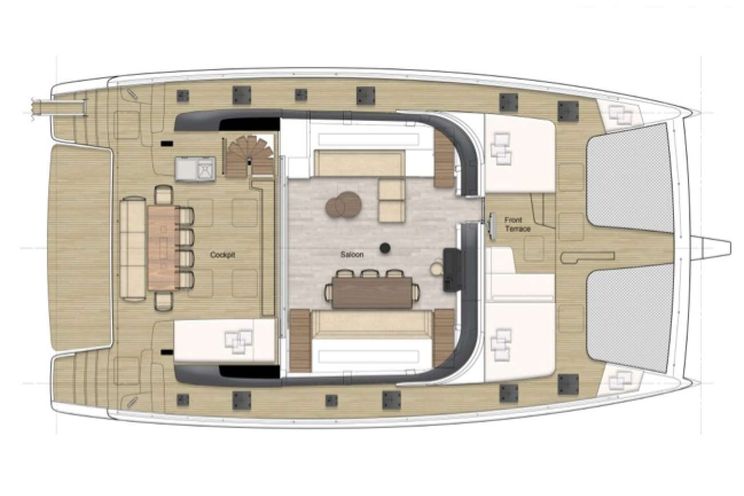 Layout for MR SI Sunreef 60 - main deck layout