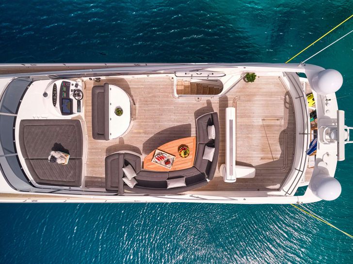 M FIVE Sunseeker 75 Yacht - flybridge aerial shot M FIVE Sunseeker 75 Yacht - flybridge aerial shot