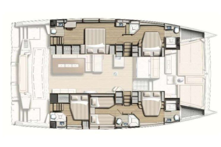 Layout for SAHANA Bali 5.4 - catamaran yacht layout