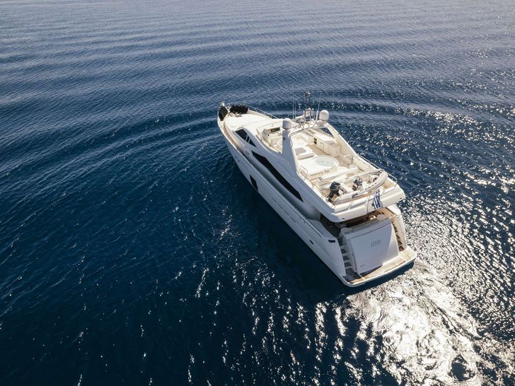 LIDIA Ferretti 830 - aerial aft shot LIDIA Ferretti 830 - aerial aft shot