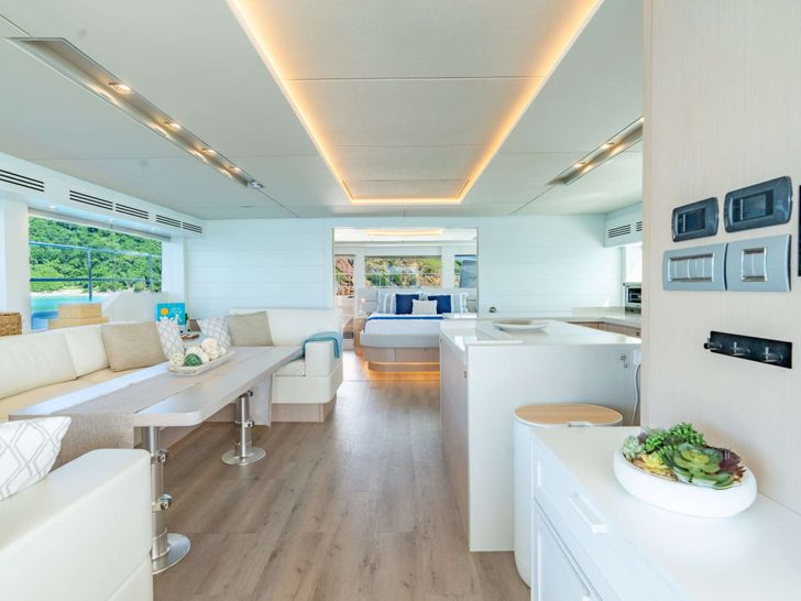 FOREVER YOUNG Two Oceans 555 - Saloon,Galley,and Primary Cabin Entrance FOREVER YOUNG Two Oceans 555 - Saloon,Galley,and Primary Cabin Entrance