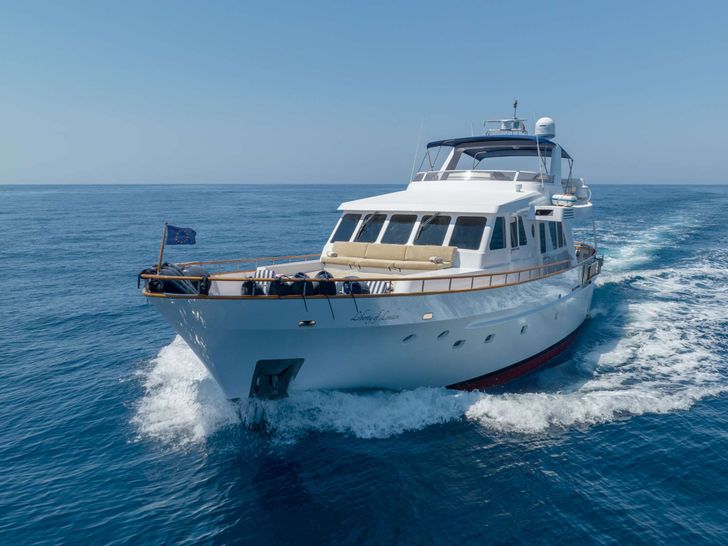 LIBERTY OF LONDON Custom Aluminum Cutter 24m - cruising bow view LIBERTY OF LONDON Custom Aluminum Cutter 24m - cruising bow view
