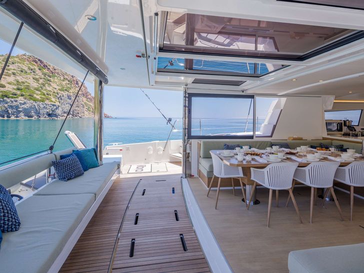 LIBRA Bali 5.4 - aft deck and saloon seamless integration LIBRA Bali 5.4 - aft deck and saloon seamless integration