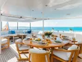 ODYSSEA Heesen 47m Steel - alfresco dining area in the sky deck ODYSSEA Heesen 47m Steel - alfresco dining area in the sky deck