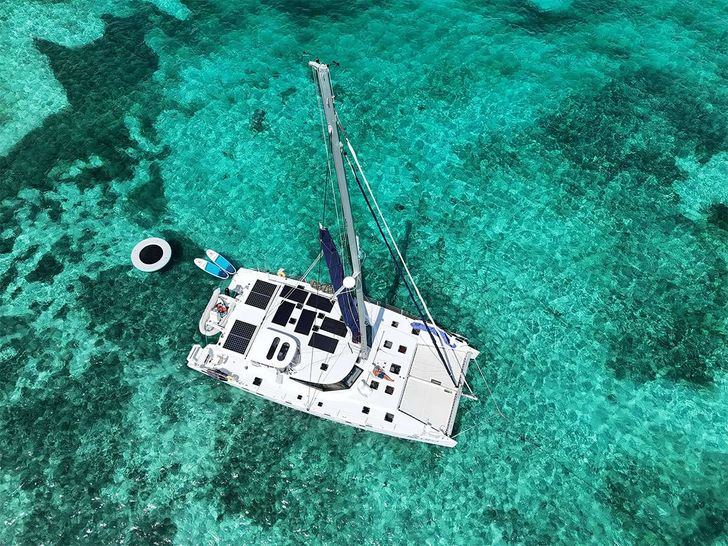 AWATEA Custom Catamaran 63ft - top aerial shot AWATEA Custom Catamaran 63ft - top aerial shot