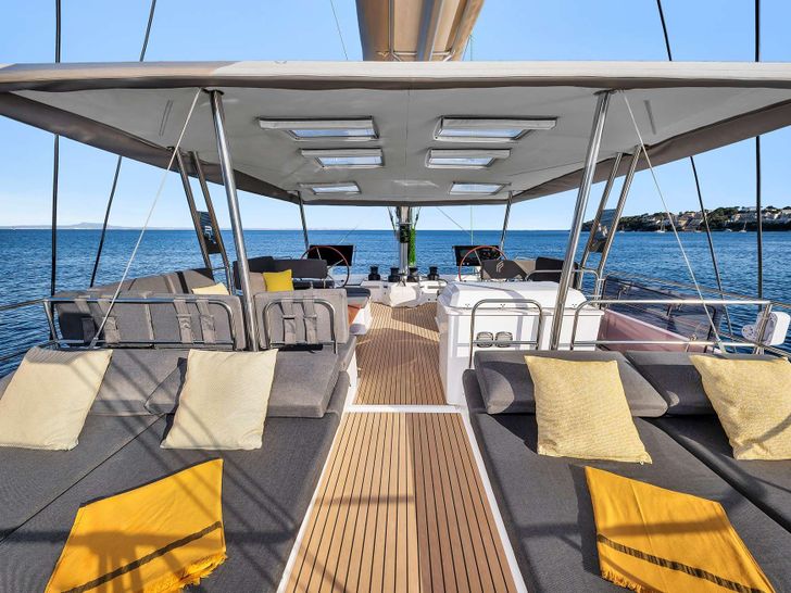 NEOW Fountaine Pajot Alegria 67 - flybridge forward view NEOW Fountaine Pajot Alegria 67 - flybridge forward view