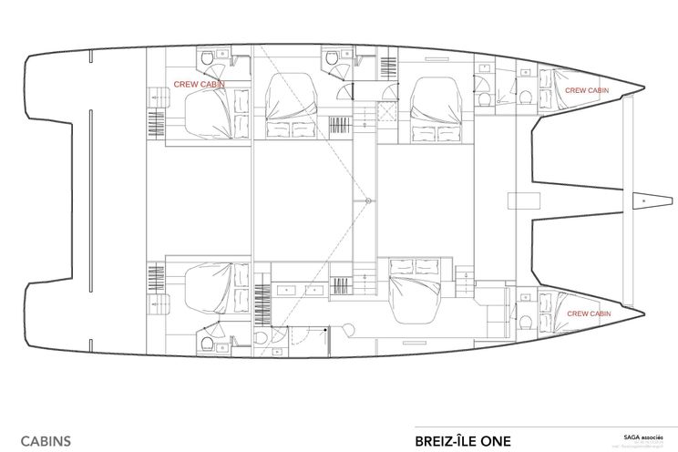 Layout for NEOW Fountaine Pajot Alegria 67 - layout
