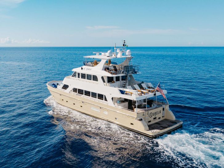 AURELIA President 87 - cruising aft view AURELIA President 87 - cruising aft view