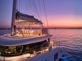 ADARA Sunreef 50 - flybridge under the sunset ADARA Sunreef 50 - flybridge under the sunset