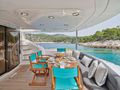 M FIVE Sunseeker 75 Yacht - aft deck alfresco dining area M FIVE Sunseeker 75 Yacht - aft deck alfresco dining area
