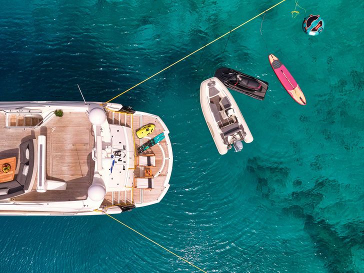 M FIVE Sunseeker 75 Yacht - top aft shot M FIVE Sunseeker 75 Yacht - top aft shot