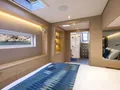 LADY M Lagoon 60 - master cabin bed and window LADY M Lagoon 60 - master cabin bed and window