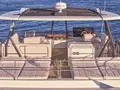MAJESTY OF GREECE Fountaine Pajot Power 67 - flybridge sunbathing area MAJESTY OF GREECE Fountaine Pajot Power 67 - flybridge sunbathing area