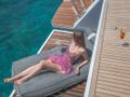 MAJESTY OF GREECE Fountaine Pajot Power 67 - swim platform with sun bed MAJESTY OF GREECE Fountaine Pajot Power 67 - swim platform with sun bed