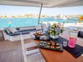 MAJESTY OF GREECE Fountaine Pajot Power 67 - snacks on the aft deck MAJESTY OF GREECE Fountaine Pajot Power 67 - snacks on the aft deck