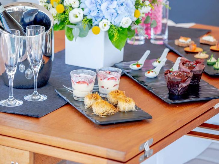 MAJESTY OF GREECE Fountaine Pajot Power 67 - wine party MAJESTY OF GREECE Fountaine Pajot Power 67 - wine party