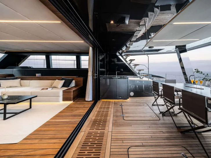 DOUBLE HAPPINESS Sunreef 60 Eco Power - aft deck and saloon DOUBLE HAPPINESS Sunreef 60 Eco Power - aft deck and saloon