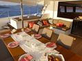 REMEDY Fountaine Pajot Ipanema 58 - aft alfresco dining area REMEDY Fountaine Pajot Ipanema 58 - aft alfresco dining area