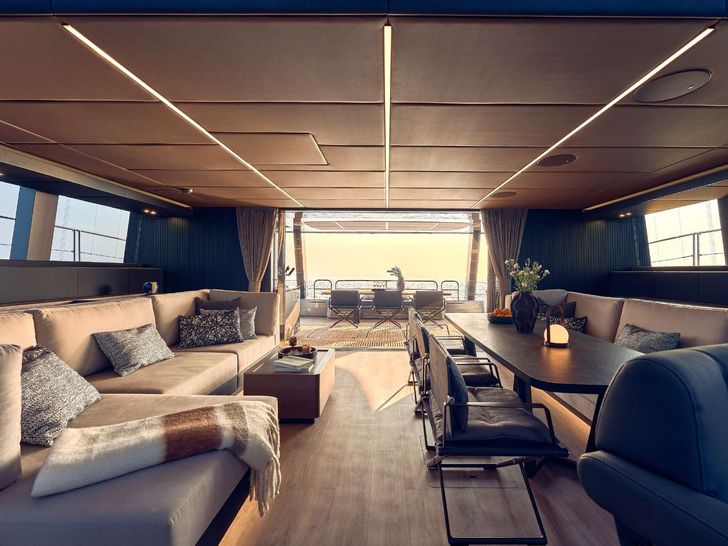 ARCHIPELAGO III Sunreef 60 Power - Indoor Lounge Entrance ARCHIPELAGO III Sunreef 60 Power - Indoor Lounge Entrance